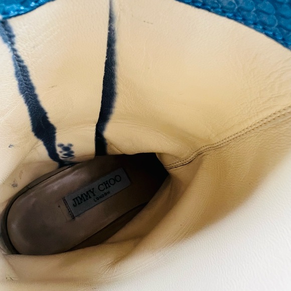 JIMMY CHOO**Python Black Biker Boots**EU 37 US 7 $1895 - Picture 9 of 10